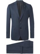 Lardini Two Piece Suit, Men's, Size: 50, Blue, Cotton/polyester/spandex/elastane/wool
