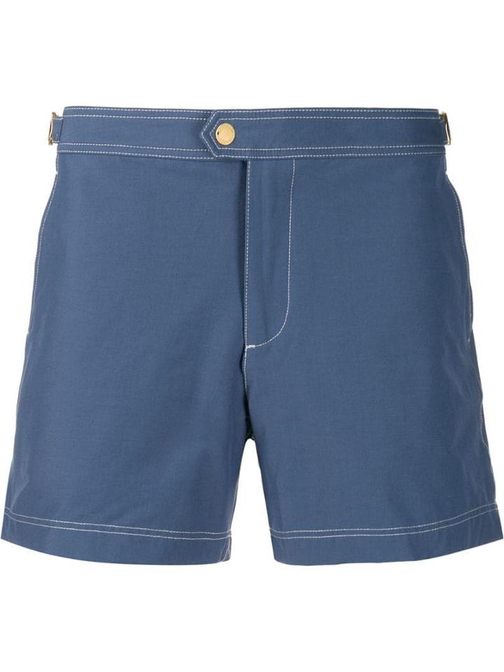 Orlebar Brown Snap Button Swim Shorts - Blue