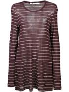 T By Alexander Wang Striped Longline Jersey Top - Red