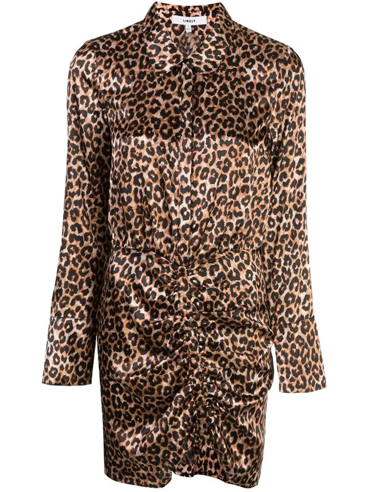 Likely Emilia Leopard-print Shirt Dress - Brown