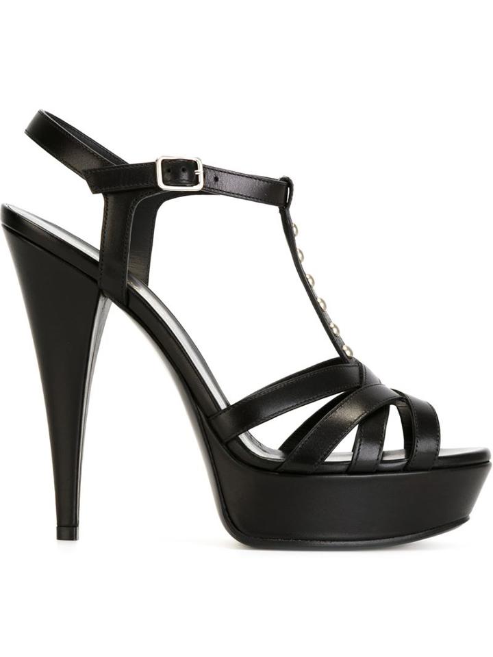 Saint Laurent Classic Tribute 105 Sandals, Women's, Size: 37.5, Black, Leather