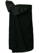 Saint Laurent Bow Strapless Fitted Dress - Black