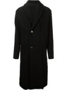 Lemaire 'kaftan' Overcoat, Men's, Size: 50, Black, Cotton/cupro/wool