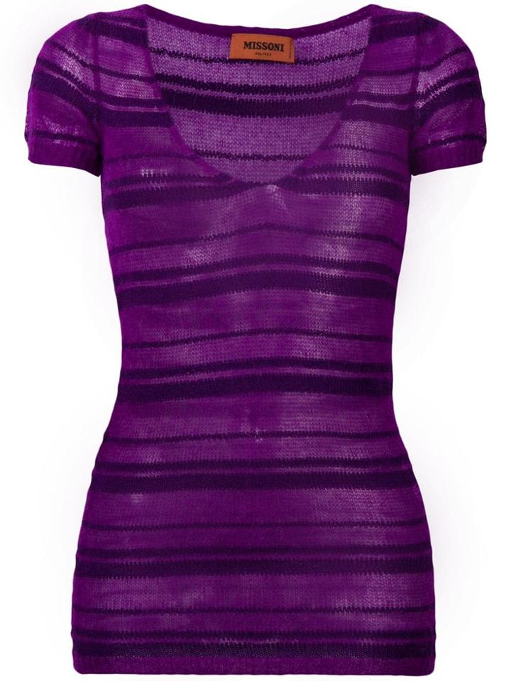 Missoni Striped Knit Top - Purple