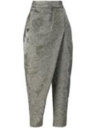 Wrapped Tapered Trousers, Women's, Size: 36, Grey, Polyamide/polyester/metallized Polyester, A.w.a.k.e