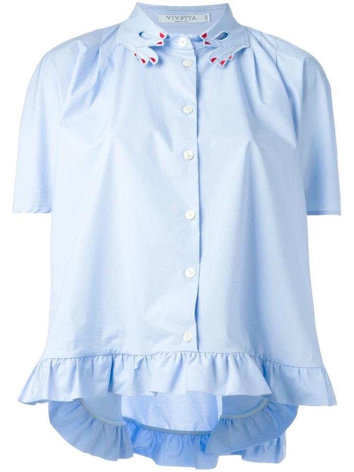 Vivetta Embroidered Hands Collar Shirt - Blue