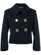 Dolce & Gabbana - Double-breasted Cropped Jacket - Women - Cotton/viscose - 44, Black, Cotton/viscose