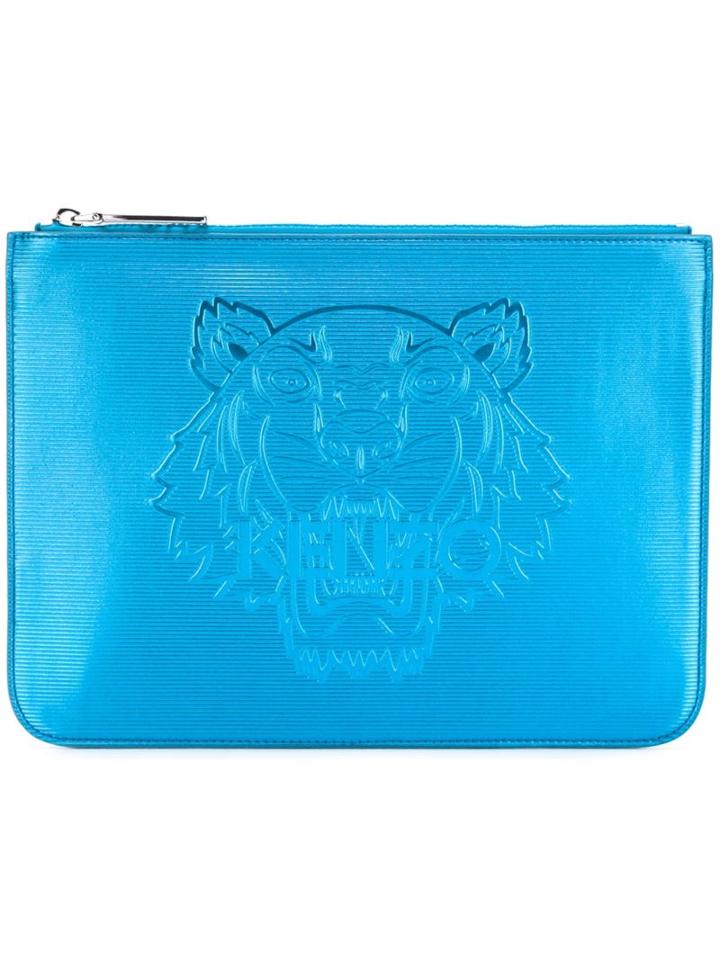 Kenzo 'tiger' Clutch, Women's, Blue, Pvc/polyurethane