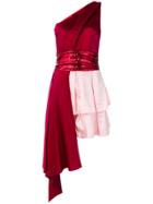 Christian Pellizzari Fitted Frilled Short Dress - Red