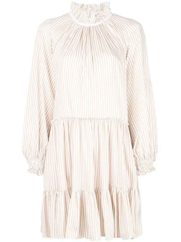 3.1 Phillip Lim Striped Frill Trim Dress - White
