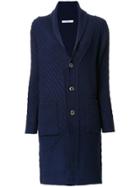 Julien David Ribbed Cardi-coat - Blue