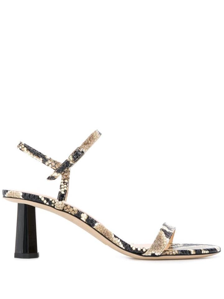 By Far Snakeskin Effect Heel Sandals - Neutrals
