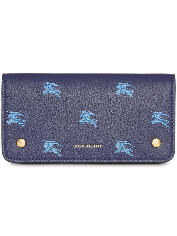 Burberry Equestrian Knight Phone Wallet - Blue