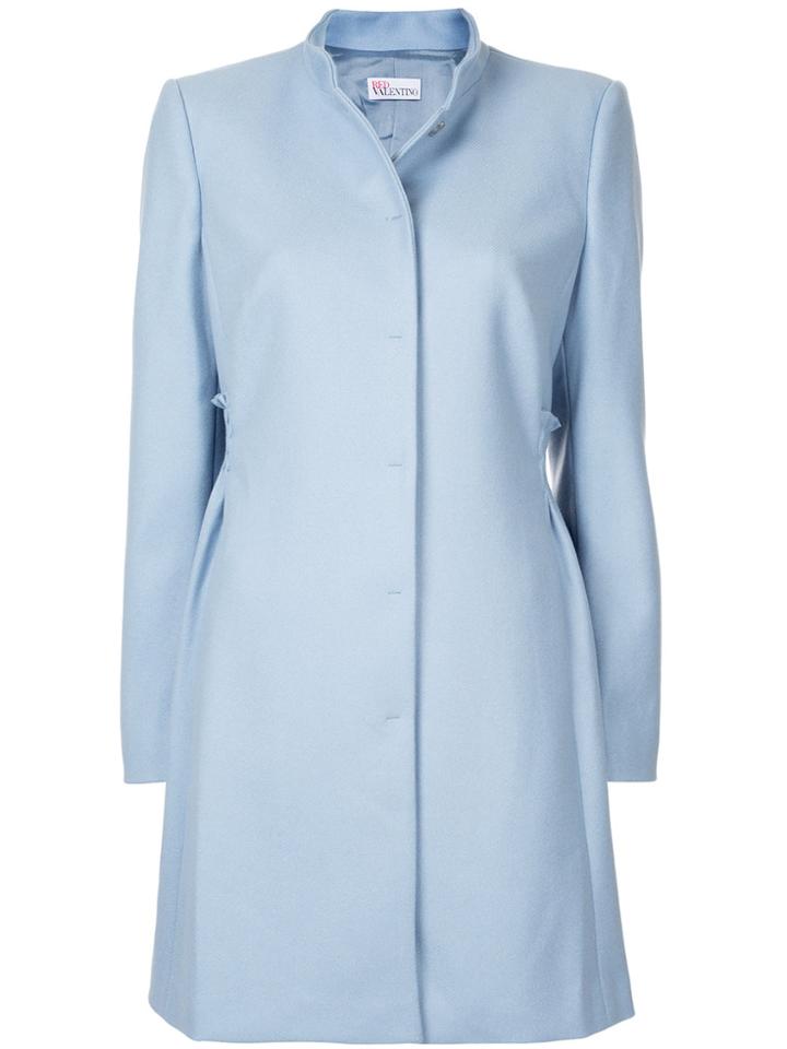 Red Valentino Ruffle Detail Coat - Blue