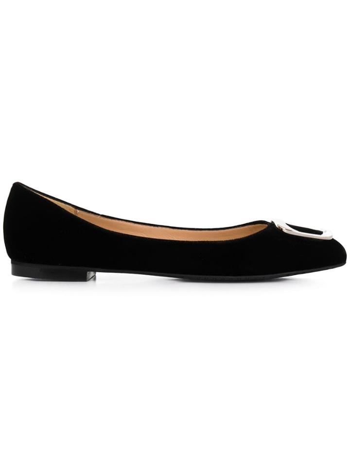 Fabio Rusconi Buckle Front Ballerina Shoes - Black