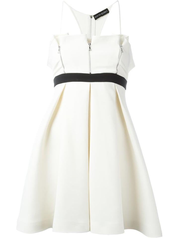 David Koma Zipper Front Contrast Waist Dress