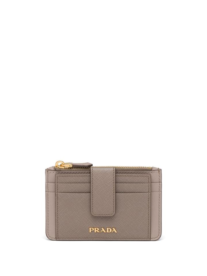 Prada Zipped Cardholder - Grey