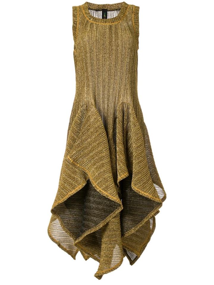 Romance Was Born Sparkle Handkerchief Hem Dress - Gold