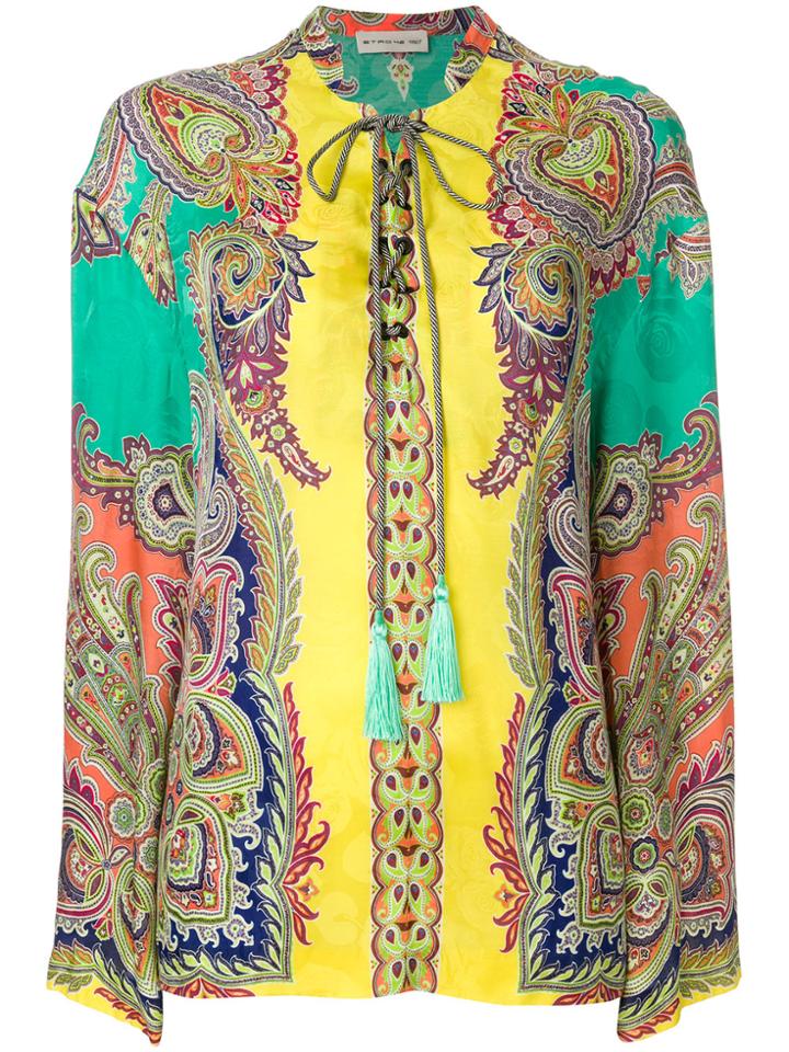 Etro Oversized Mixed Paisley Print Blouse - Multicolour