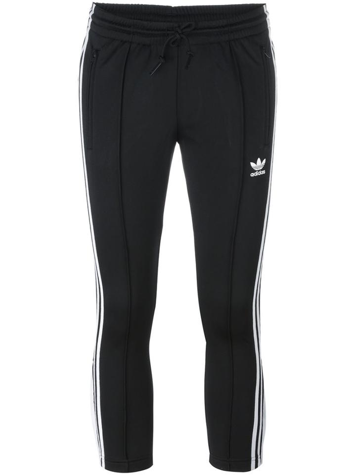 Adidas Three Stripe Cigarette Trousers, Women's, Size: 40, Black, Polyester
