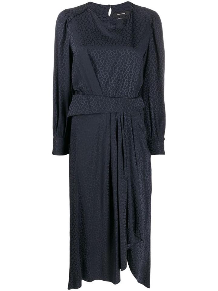 Isabel Marant Romina Printed Belted Dress - Blue
