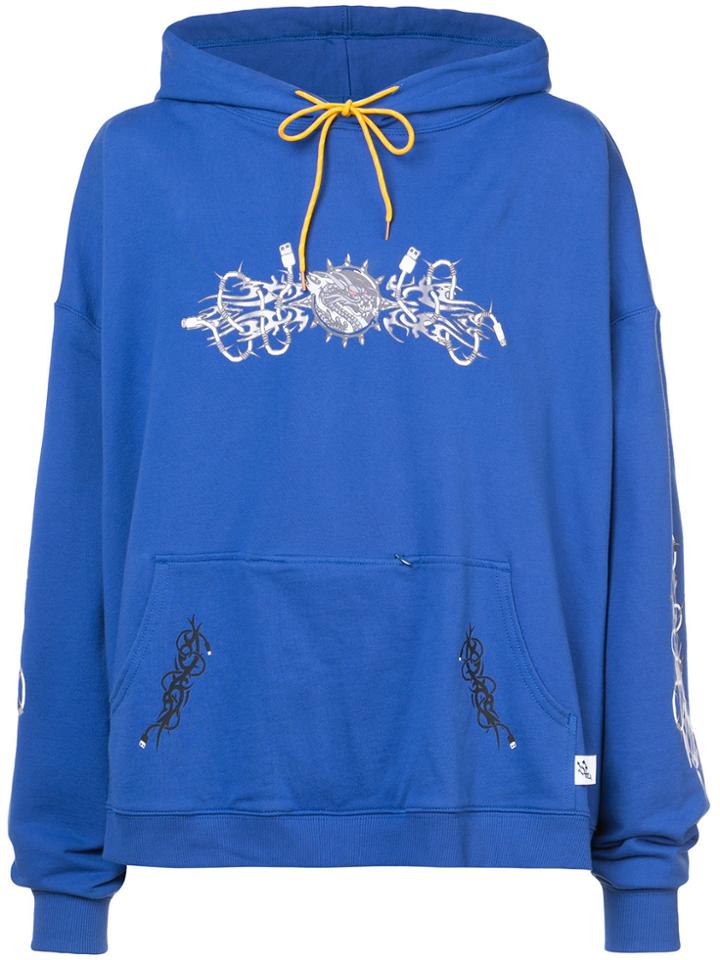 Rochambeau Dragon Print Hoodie - Blue