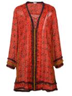 Poupette St Barth Criss-cross Neck Dress, Women's, Size: Small, Red, Cotton