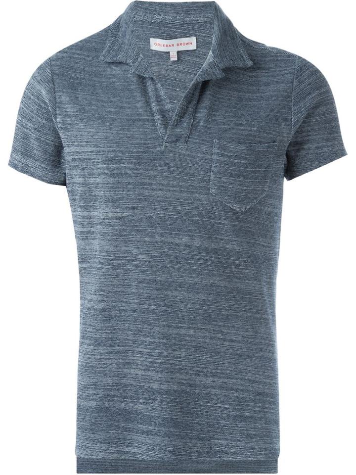 Orlebar Brown Shortsleeved Polo Shirt, Men's, Size: L, Blue, Cotton