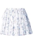 Bassike Hawaiian Gathered Skirt, Women's, Size: 8, White, Cotton/spandex/elastane