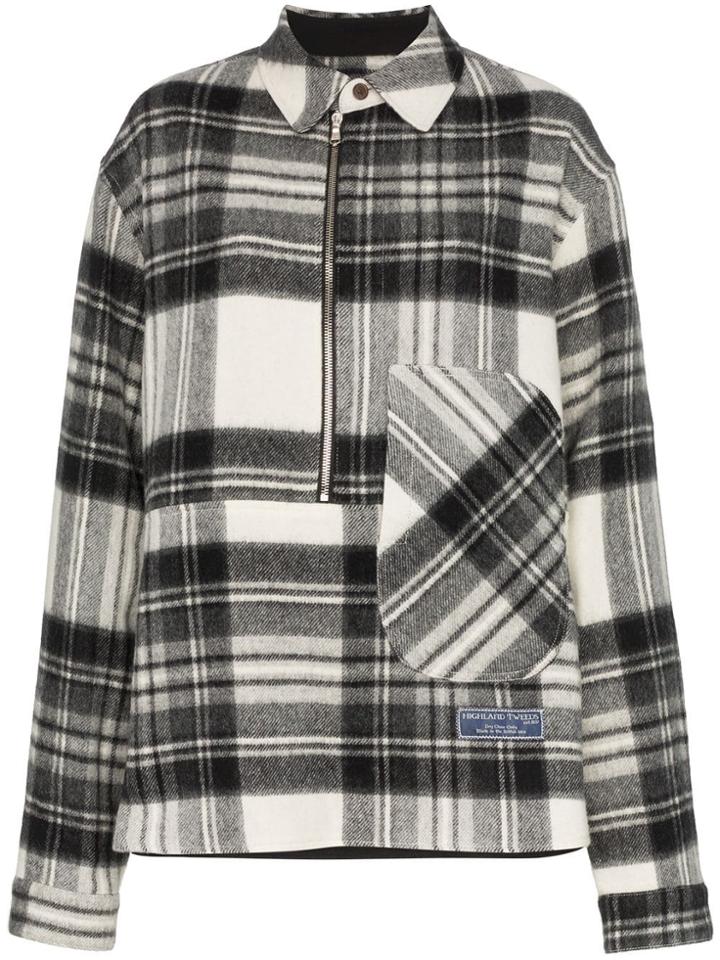 We11done Check Print Wool Shirt - Grey