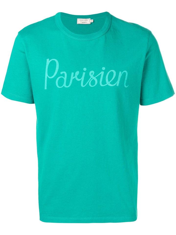 Maison Kitsuné Slogan Print T-shirt - Green