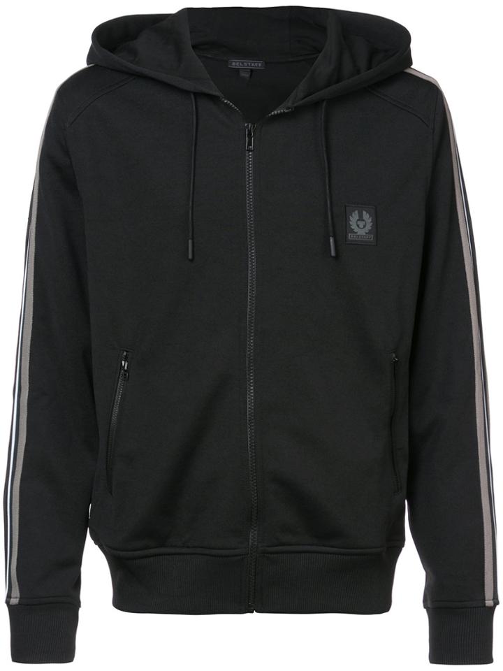 Belstaff Stripe Sleeve Raglan Hoodie - Black