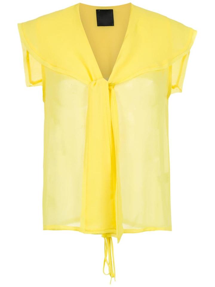 Andrea Bogosian Silk Sheer Blouse - Yellow