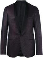 Lanvin Shiny Blazer, Men's, Size: 50, Pink/purple, Wool/lurex/polyester/cupro