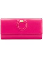 Salvatore Ferragamo Stitched Gancio Wallet - Pink & Purple