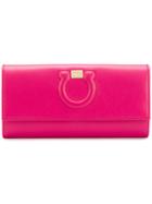 Salvatore Ferragamo Stitched Gancio Wallet - Pink & Purple