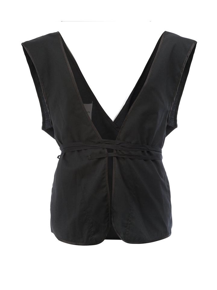 Takahiromiyashita The Soloist - Lace-up Waistcoat - Men - Silk/cotton/wool - 46, Black, Silk/cotton/wool