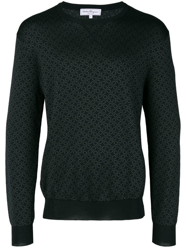 Salvatore Ferragamo Double Gancini Print Sweatshirt - Blue