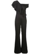 Nicole Miller Asymmetric Ruffle Jumpsuit - Black