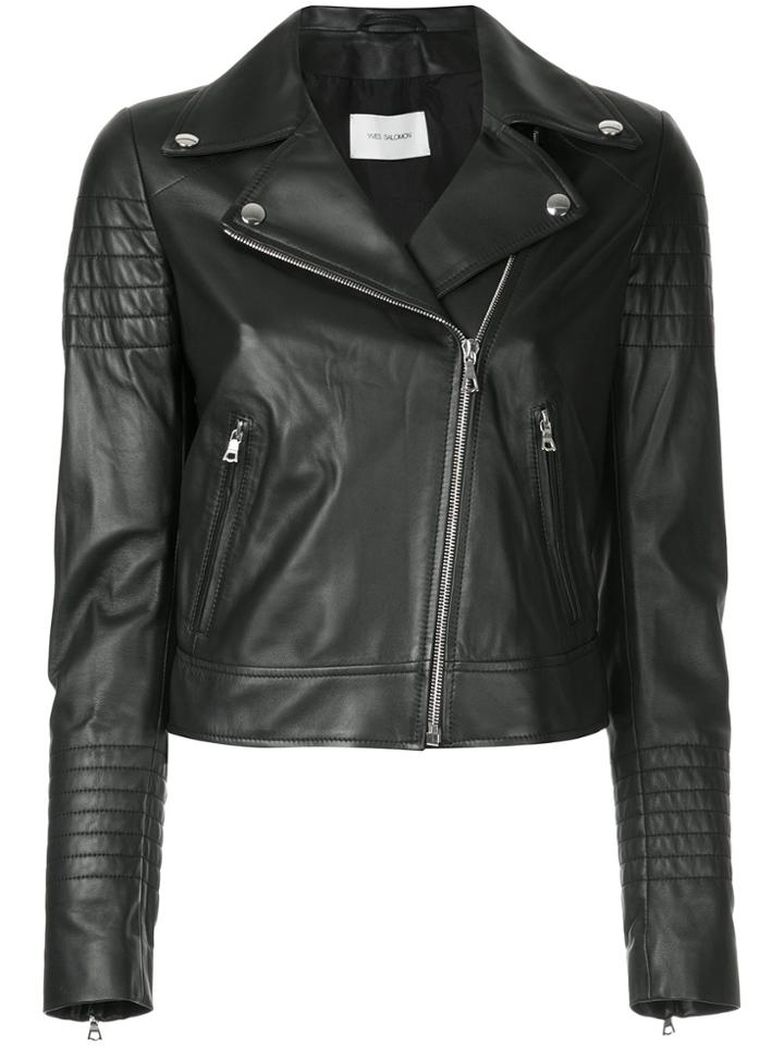 Yves Salomon Perfecto Leather Jacket - Black