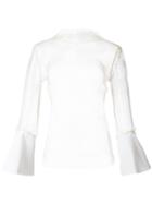 Christopher Esber - 'tilted Cuffed Sheer' Top - Women - Silk/cotton - 12, Women's, White, Silk/cotton