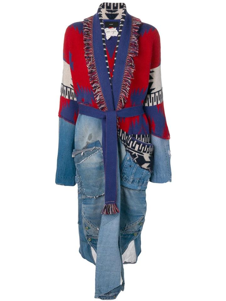 Alanui Belted Long Coat - Blue
