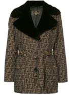 Fendi Pre-owned Logo Coat Jacket - Brown