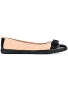 Salvatore Ferragamo Quilted Vara Ballerina Shoes - Nude & Neutrals