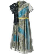 Kolor Floral Panelled Belted Dress - Silver