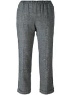 Masscob Wales Pattern Cropped Trousers, Women's, Size: 36, Black, Cotton/polyamide/virgin Wool