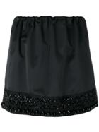 No21 Bead Embroidery Mini Skirt - Black
