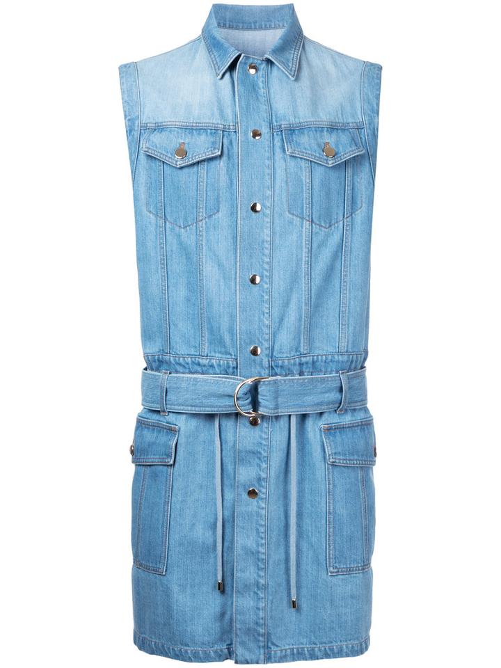 Balmain - Denim Sleeveless Trench - Men - Cotton - S, Blue, Cotton
