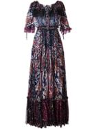 Etro Printed Pleated Dress, Women's, Size: 38, Blue, Silk