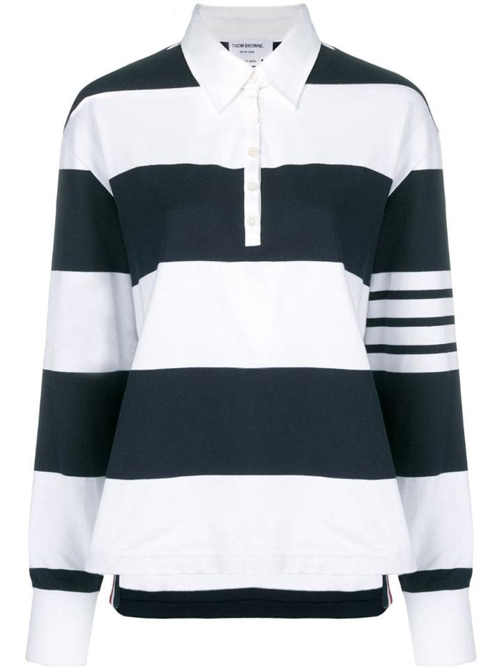 Thom Browne 4-bar Navy Oversized Rugby Polo - Blue